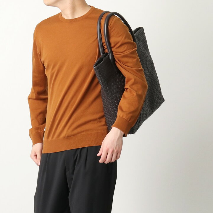 ファロルニ トート バッグ メッシュ レザー イタリア製 ブラウン □ECS  