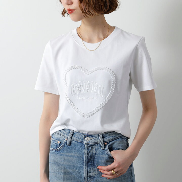 楽天市場】 GANNI ガニー 半袖 Tシャツ Heavy Cotton Heart Small T 