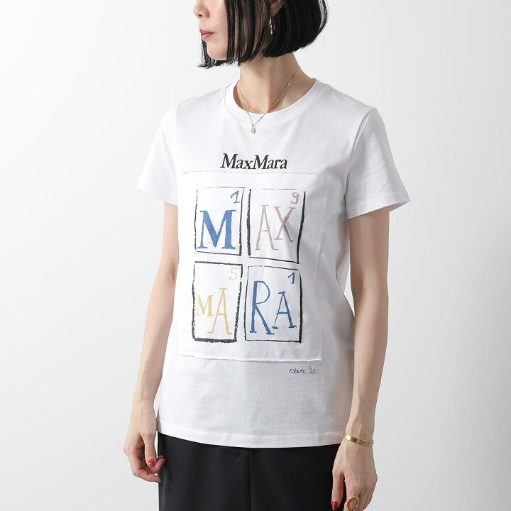 マックスマーラ ロゴプリントTシャツ エクル
