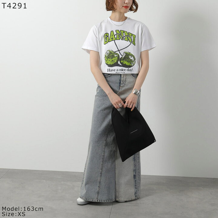 楽天市場】 GANNI ガニー 半袖 Tシャツ Basic jersey Lemon Banana  