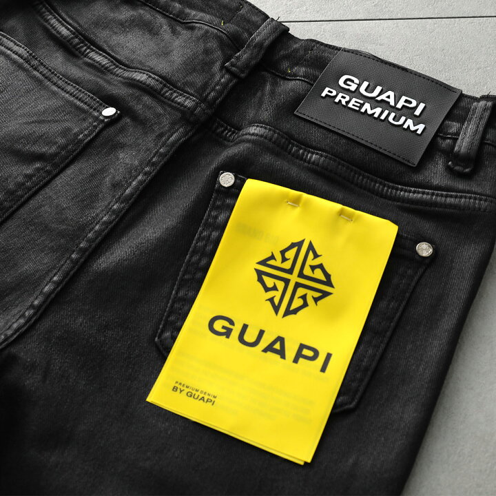楽天市場】GUAPI グアピ ジーンズ Obsidian Black Icon Embellished 