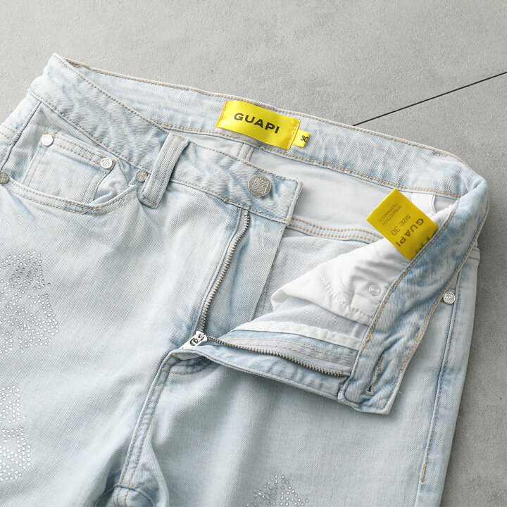 楽天市場】GUAPI グアピ ジーンズ Aqua Blue Icon Embellished Denim 