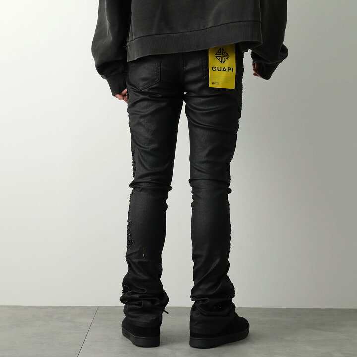 楽天市場】GUAPI グアピ ジーンズ All Black Flowers Embellished 