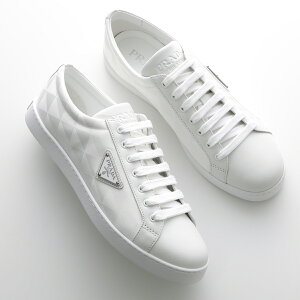 PRADA プラダ スニーカー 2EE376 3LNW メンズ レザー ナイロン レースアップ ローカット トライアングルロゴ 靴 F0009/BIANCO