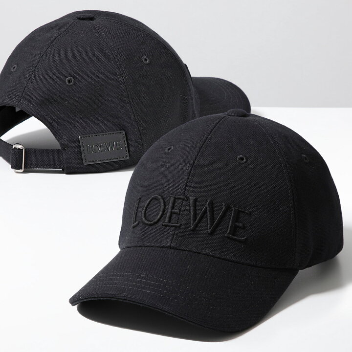 極美品 LOEWE ロエべ キャップ K820358X36 ブラック無地 刺繍 付属品(保存袋あり) キャンバス 中古 4b006266