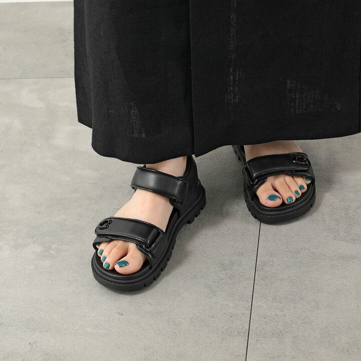楽天市場】COACH コーチ サンダル BRYNN LTH SANDAL CS094 レディース  