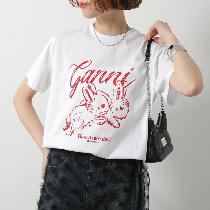 楽天市場】 GANNI ガニー 半袖 Tシャツ Basic Jersey Relaxed T-shirt  