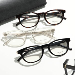 SAINT LAURENT サンローラン メガネ SL M123/F レディース オーバル型 セルフレーム クリアフレーム 黒縁 眼鏡 めがね メタルロゴ アイウェア カラー3色