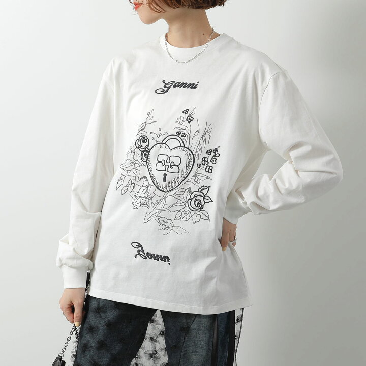 楽天市場】GANNI ガニー 長袖 Tシャツ Re-cut Heavy Jersey Charm Long 