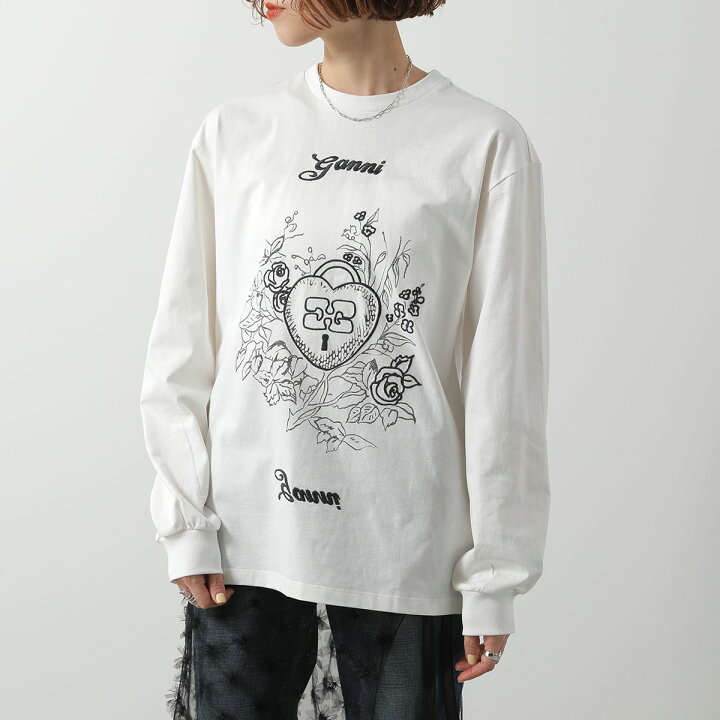 楽天市場】GANNI ガニー 長袖 Tシャツ Re-cut Heavy Jersey Charm Long 
