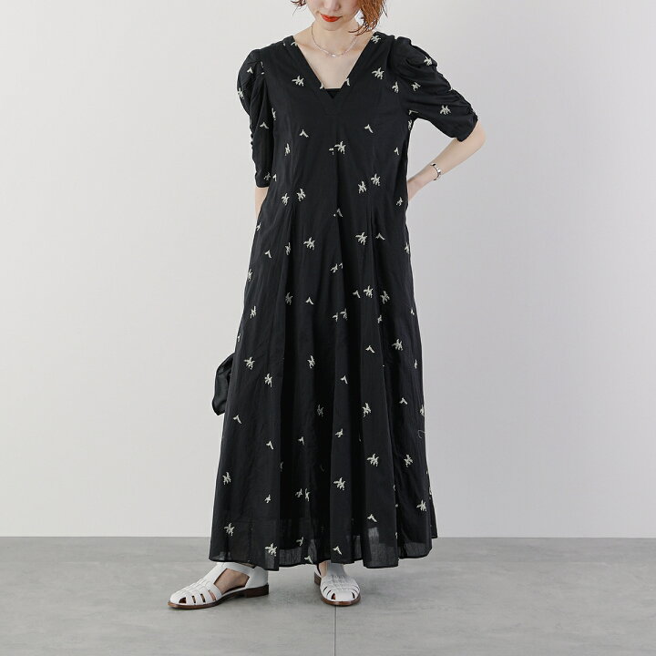楽天市場】ne Quittez pas ヌキテパ ワンピース COTTON VOILE DOT LEAF  