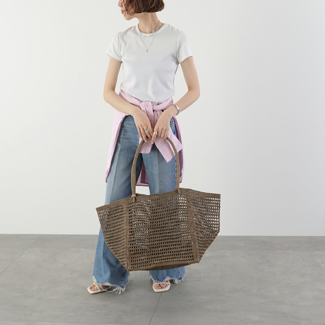【10%OFFクーポン対象・6/19-18時~】MADE IN MADA メイドインマダ かごバッグ HIT BAG ヒット レディース トートバッグ ラフィア メッシュ 鞄 TEA【cp_ten】 - メイン画像 4