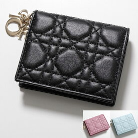 【最大2万円OFFクーポン対象・2/18限定】Dior ディオール 二つ折り財布 S0178ONMJ LADY DIOR MEDIUM WALLET レディース レザー カナージュ ミニ財布 ロゴメタルチャーム付き カラー3色