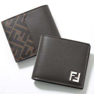 FENDI �t�F���f�B ��܂���z Bi-Fold Wallet 7M0356 AFF2 �����Y ���U�[ FF�� �Y�b�J�� ���K����Ȃ� �~�j���z �R���p�N�g ���^�����S F1Q1C/TOBACCO-MORO