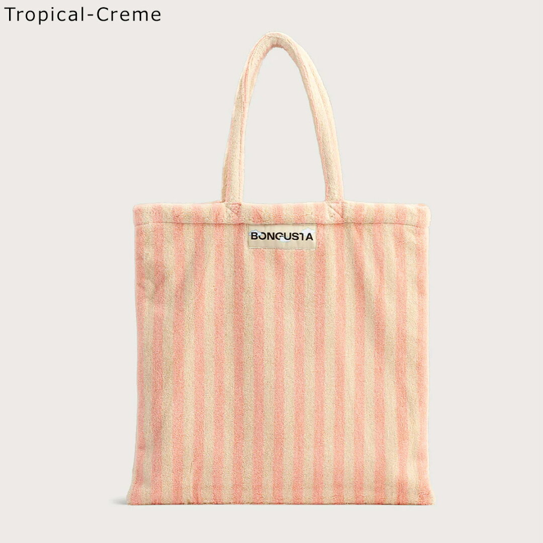 BONGUSTA ボングスタ トートバッグ NARAM TOTEBAG ナラム レディース ストライプ コットン ロゴ タオル地 鞄 カラー9色 - メイン画像 12