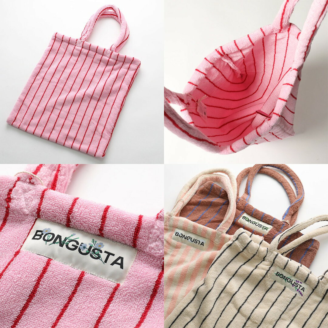BONGUSTA ボングスタ トートバッグ NARAM TOTEBAG ナラム レディース ストライプ コットン ロゴ タオル地 鞄 カラー9色 - メイン画像 16