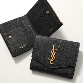 SAINT LAURENT サンローラン 二つ折り財布 UPTOWN アップタウン 582296 1GF0J レディース レザー カサンドラロゴ ミニ財布 1000/NERO 5822961GF0J1000