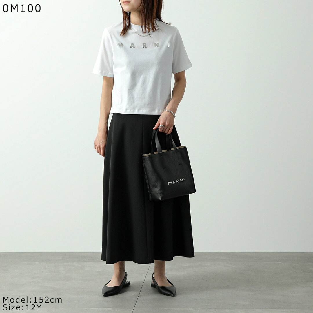 MARNI KIDS マルニ キッズ Tシャツ M01317 M00HZ レディース ガールズ 半袖 カットソー ロゴT クルーネック コットン カラー4色 M01317M00HZ0M803 - メイン画像 2