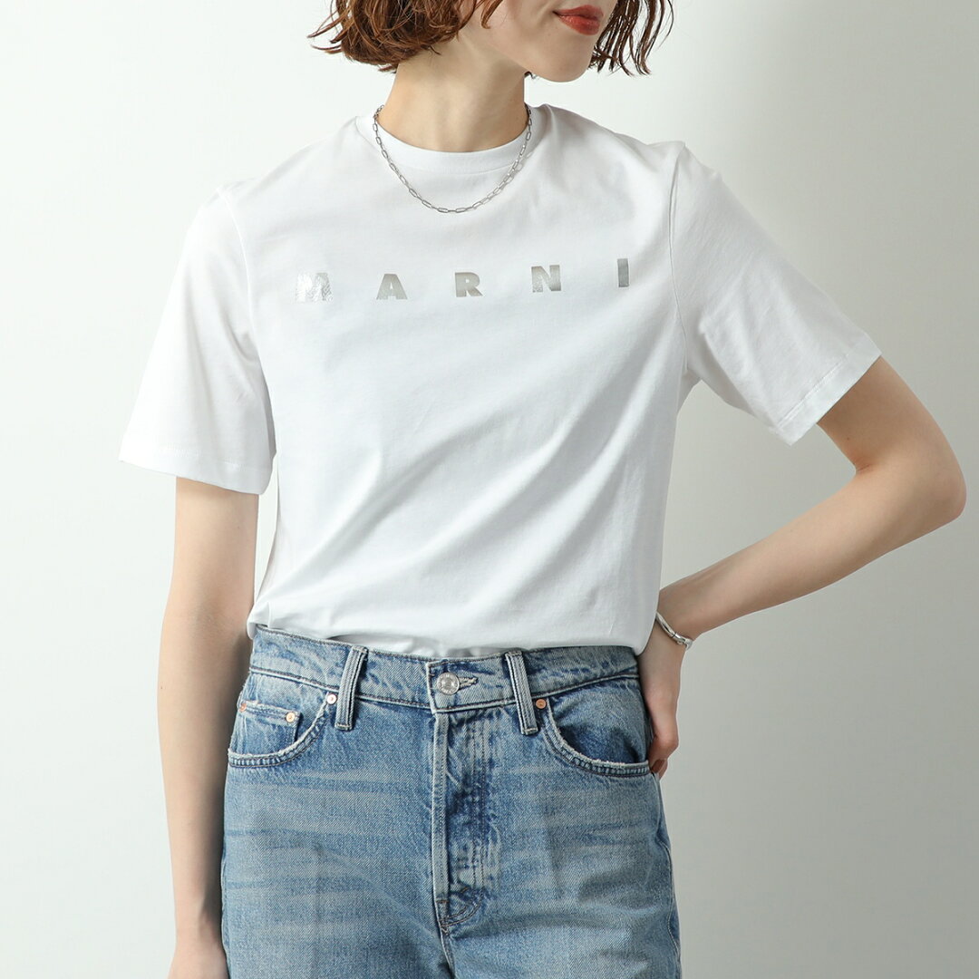 MARNI KIDS マルニ キッズ Tシャツ M01317 M00HZ レディース ガールズ 半袖 カットソー ロゴT クルーネック コットン カラー4色 M01317M00HZ0M803 - メイン画像 4