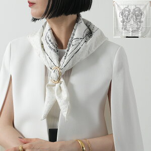 HERMES エルメス スカーフ CARRE BRODERIE カレ ブロデ 70×70 H983529S レディース ブリッド・ドゥ・ガラ シルク ステッチ 刺繍入り ストール ロゴ ケース付き 01-HG/BLANC/NOIR