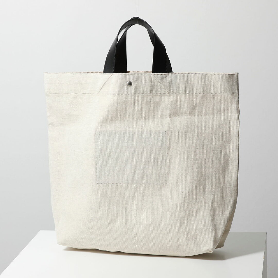 JIL SANDER ジルサンダー トートバッグ BOOK SHOPPER ブック ショッパー メンズ キャンバス コットンリネン レザーハンドル ロゴ 鞄 280/NATURAL - メイン画像 5