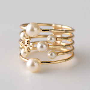 TORY BURCH トリーバーチ リング Kira Pearl Ring キラ パール 168094 レディース ダブルT ロゴ 指輪 アクセサリー 137/TORY-GOLD