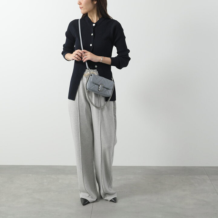 MARC JACOBS ♡ グレー ショルダーバッグ ハーフムーン型 レザー