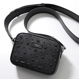 Jimmy Choo ジミーチュウ ショルダーバッグ BOX CAMERA/S/U EMG ボックス カメラ S メンズ レザー クロスボディ スター エンボス ロゴ 鞄 BLACK/GUNMETAL