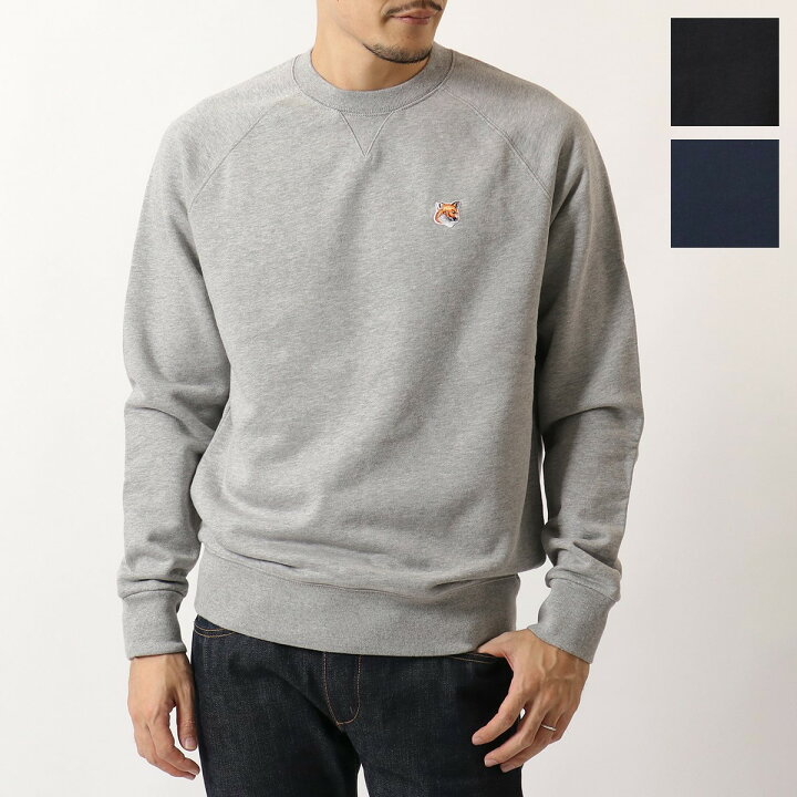 楽天市場 Maison Kitsune メゾンキツネ トレーナー Fox Head Patch Amkm0001 メンズ クルーネック スウェット Grey Melange インポートセレクト Musee