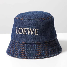 LOEWE ロエベ バケットハット DENIM BUKET K820HB1XAJ メンズ デニム コットン ロゴ 刺繍 帽子 8798/DENIM-BLUE