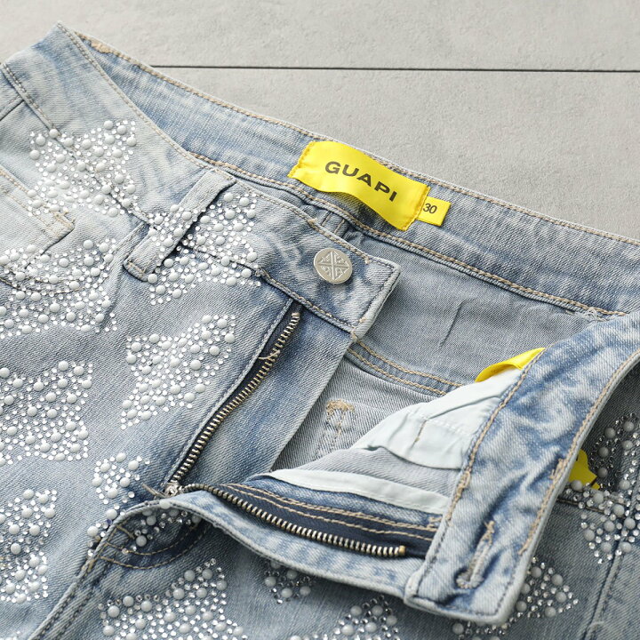 楽天市場】GUAPI グアピ ジーンズ Aqua Blue Embellished Denim V4