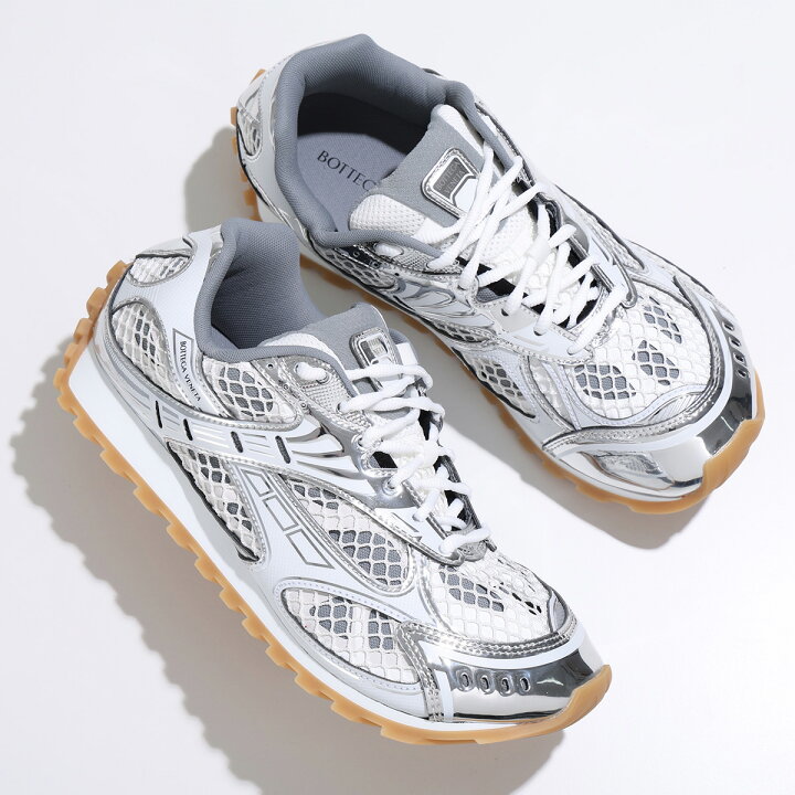 BOTTEGA VENETA ボッテガヴェネタ スニーカー ORBIT オービット 741357 V2X40 メンズ ローカット メッシュ シューズ 靴 1425 SILVER-WHITE インポートセレクトmusee