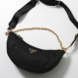 PRADA プラダ ハンドバッグ Demi-Lune ドゥミ リュンヌ 1BH222 R064 レディース Re-Nylon リナイロン ショルダーバッグ トライアングルロゴ 鞄 F0002/NERO