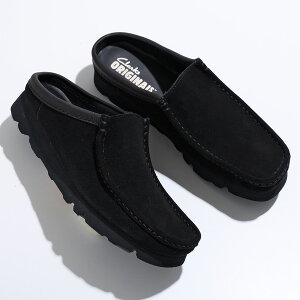 Clarks N[NX Xb| 26180443 WALLABEE SLIP r[Xbv Y XG[h JV Vibram\[ V[Y C BLACK-SUEDE