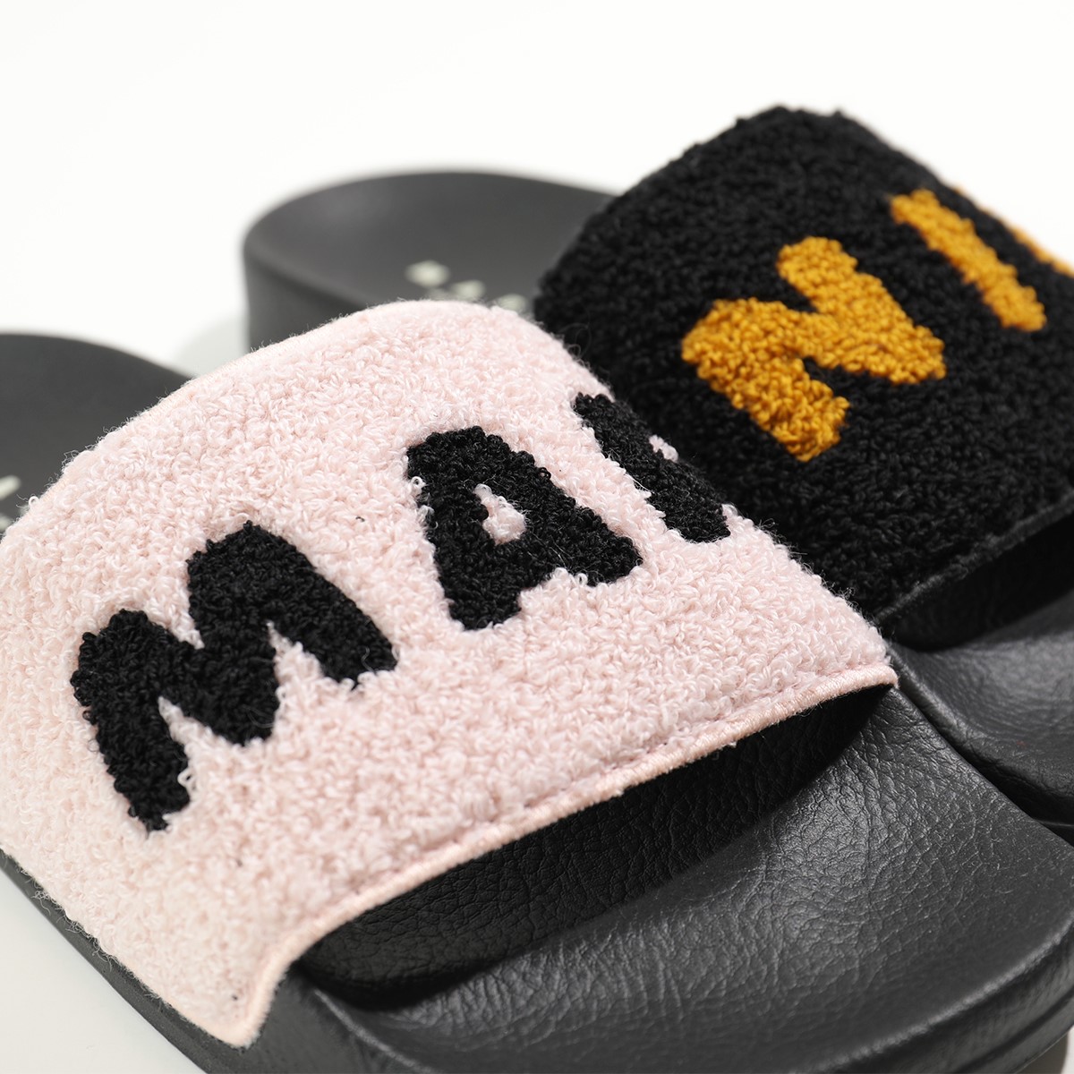 MARNI マルニ SAMS010202 P3556 カラー2色 ラバー サンダル テリークロスアッパー ロゴ ボア コンフォート フラットシューズ  靴 レディース【cp_fivee】 | インポートセレクト musee