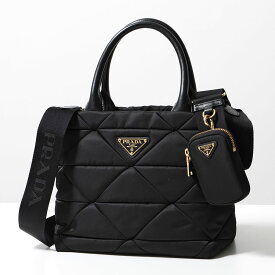 PRADA プラダ トートバッグ 1BG373 RDJN レディース パデッド ナイロン キルティング 三角ロゴ ショルダーバッグ ミニポーチ付 鞄 カラー2色【dc_kikaku】