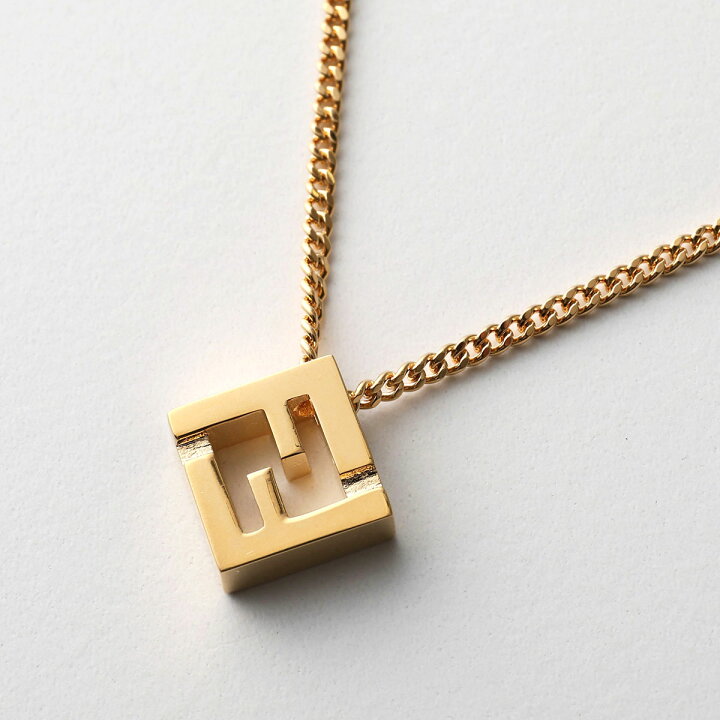 FENDI フェンディ ネックレス FOREVER フォーエバー 8AK891 B08 レディース ペンダント FFロゴ ズッカ柄 チェーン アクセサリー F0CFK SOFT-GOLD インポートセレクトmusee