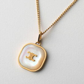 CELINE セリーヌ ネックレス 461NG6BRM.01GI レディース ペンダント トリオンフ ブラス パール チェーン アクセサリー Gold/Ivory