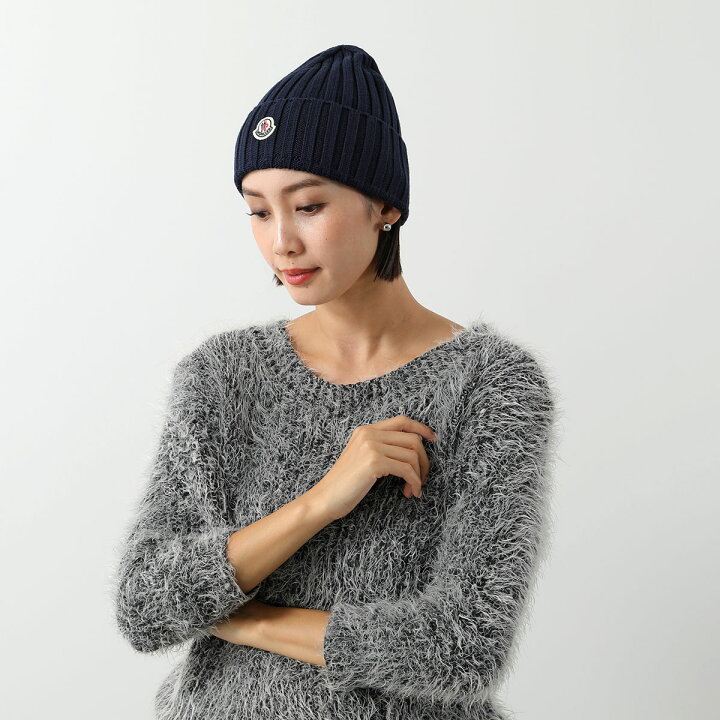 MONCLER ネイビー ストライプニット帽 楽天市場】MONCLER モンクレール 