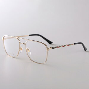 GUCCI グッチ メガネ GG0833O レディース メンズ ティアドロップ型 メタルフレーム 細フレーム フルリム ダブルブリッジ クリングスタイプ ロゴ アイウェア 002