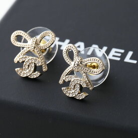 CHANEL シャネル ピアス ABG601 B22434 レディース ココマーク CCマーク リボン メタル ビジュー U4562