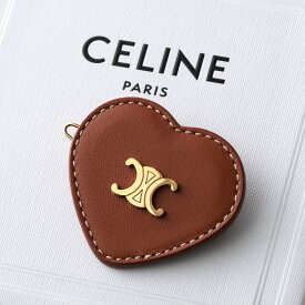 CELINE セリーヌ ヘアクリップ 461OI3BCF.04TG レディース レザー Triomphe トリオンフ ハート ヘアピン ヘアアクセサリー Tan