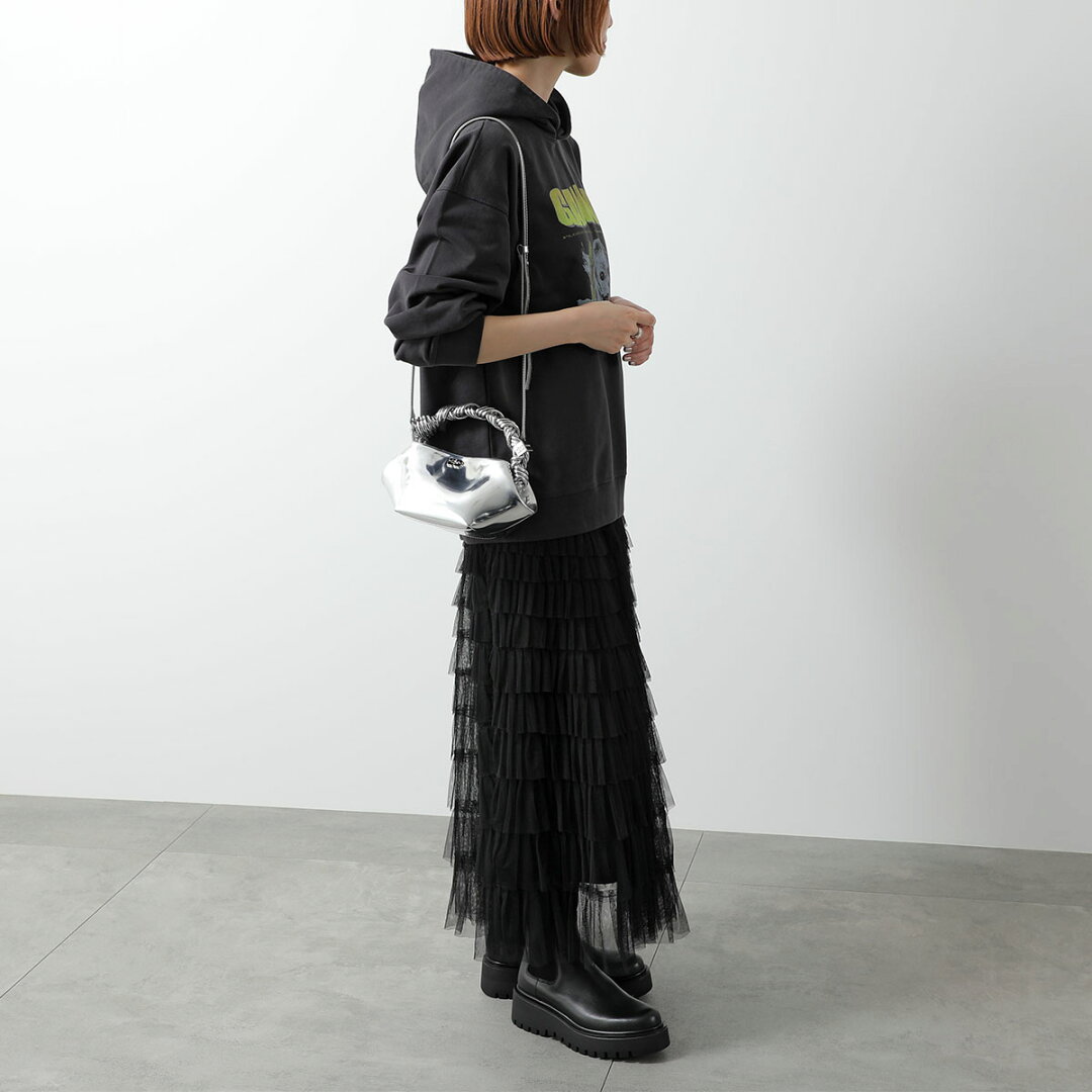 【15%OFFクーポン対象・6/19-18時~】GANNI ガニー ショルダーバッグ Bou Bag Mini Specchio A7309 5894 レディース ハンドバッグ ロゴ ミニバッグ 鞄 018/Silver【cp_fifte】 - メイン画像 2