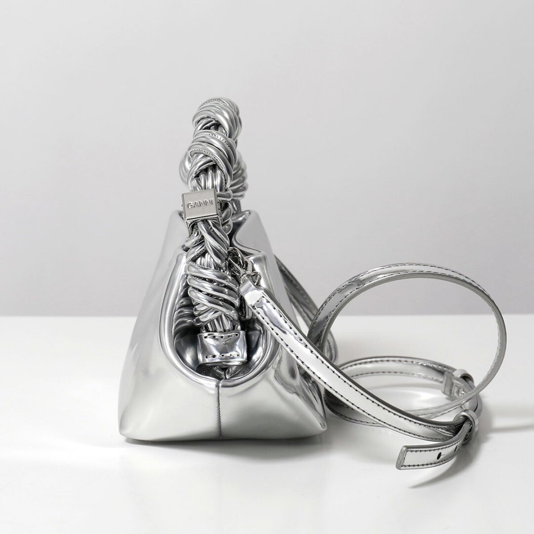【15%OFFクーポン対象・6/19-18時~】GANNI ガニー ショルダーバッグ Bou Bag Mini Specchio A7309 5894 レディース ハンドバッグ ロゴ ミニバッグ 鞄 018/Silver【cp_fifte】 - メイン画像 7