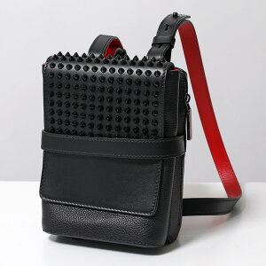 Christian Louboutin �N���X�`�������u�^�� �V�����_�[�o�b�O BENECH REPORTER �x�l�` ���|�[�^�[ 1165000 �����Y ���U�[ �X�p�C�N �X�^�b�Y �� B049/BLACK 1165000B049