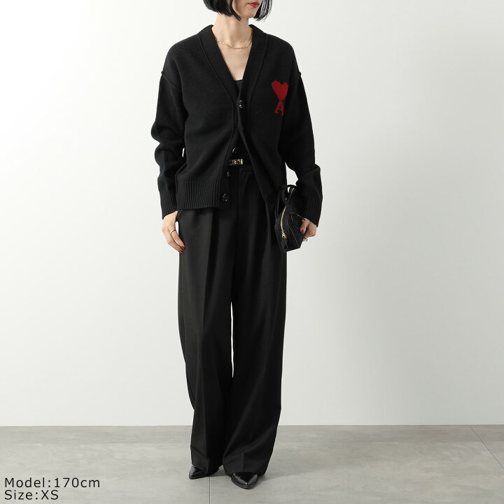 G549 AMI PARIS アミパリス カーディガン ビッグハートロゴ XS 楽天 