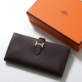 HERMES エルメス 二つ折り長財布 ベアン スフレ Bearn Souffle H084871CC メンズ レディース マダム レザー B刻印 Hメタルロゴ GD金具 MOKA モカ