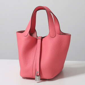 HERMES �G�����X �s�R�^�� PICOTIN LOCK PM 18 �s�R�^�����b�N H056289CK ���f�B�[�X �g�������N���}���X ���U�[ �� W���� ROSE AZALLE ���[�Y�A�U�� �V���o�[����