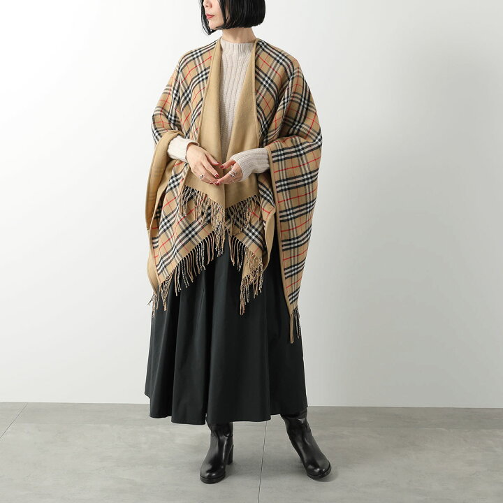 ウォールナット材】 Burberry ストライプデザイン ? ポンチョ・マント