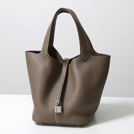HERMES エルメス ピコタン PICOTIN LOCK ピコタンロック MM 22 H060991 レディース トリヨンクレマンス レザー ハンドバッグ K刻印 SV金具 カデナ付き 鞄 ETOUPE エトゥープ シルバー金具